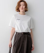 バック刺繍 メッセージロゴ Tシャツ