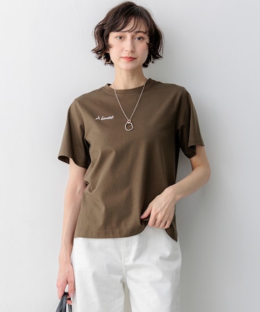 バック刺繍 メッセージロゴ Tシャツ