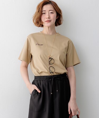 バック刺繍 メッセージロゴ Tシャツ