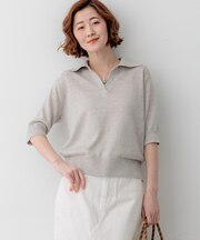 【CanCam掲載】ピュアリネン スキッパー ポロニット