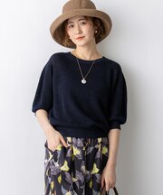 ピュアリネン パフスリーブ ニット