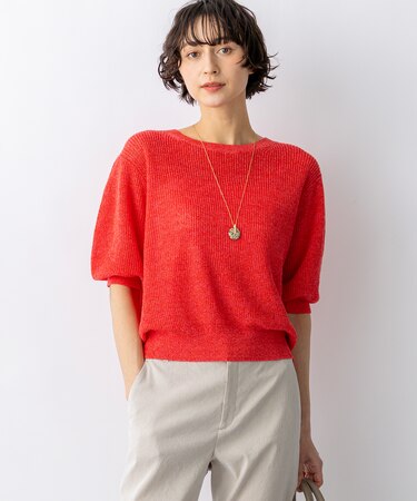 ピュアリネン パフスリーブ ニット