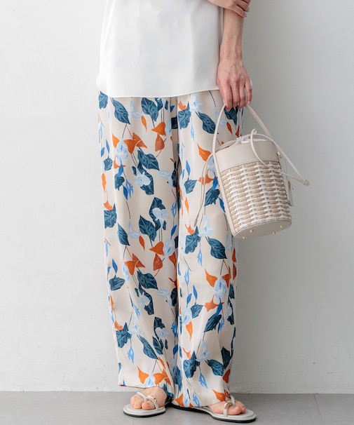 カラーリリープリント ワイド パンツ