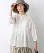 コットンボイル ピンタック ブラウス