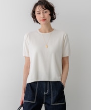 コットンナイロンミニブークレ ニットT