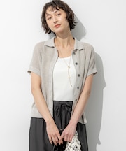 ピュアリネン ハーフスリーブ ポロニット