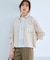 LIBECOリネン ポケット刺繍 クロップドシャツ