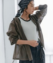 【見上愛さん着用】ナイロンコットンシアーボイル ドロストシャツ