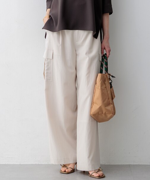 【見上愛さん着用】コットンスラブポプリン カーゴパンツ