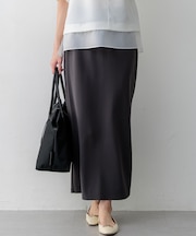 ダブルフェイスジャージー Iラインスカート