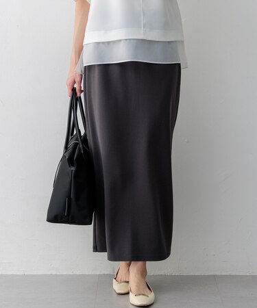 ダブルフェイスジャージー Iラインスカート