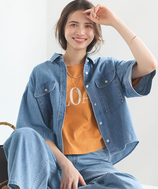 【SLOW/一部店舗限定】LIGHT DENIM クロップド シャツ