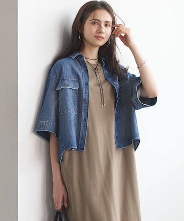 【SLOW/一部店舗限定】LIGHT DENIM クロップド シャツ