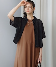 【SLOW/一部店舗限定】モチーフレース 半袖 シャツ