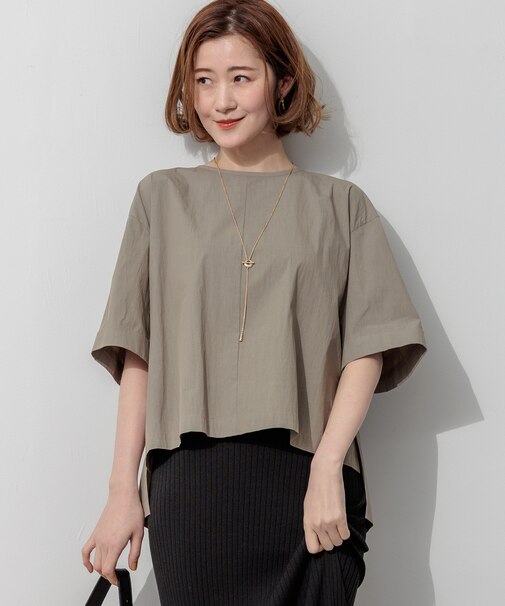 【SLOW/一部店舗限定】コットンナイロンタイプライター T ブラウス