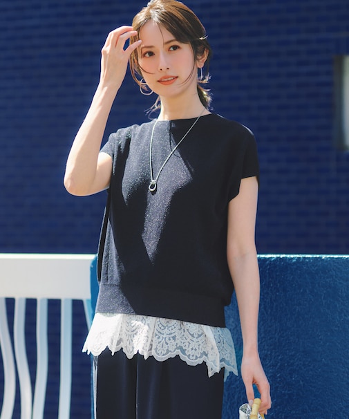 【WEB&一部店舗限定】クレープコットン アゼラメ ニット