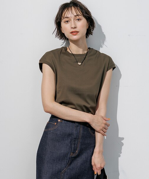 シルキータッチ フレンチスリーブ Tシャツ