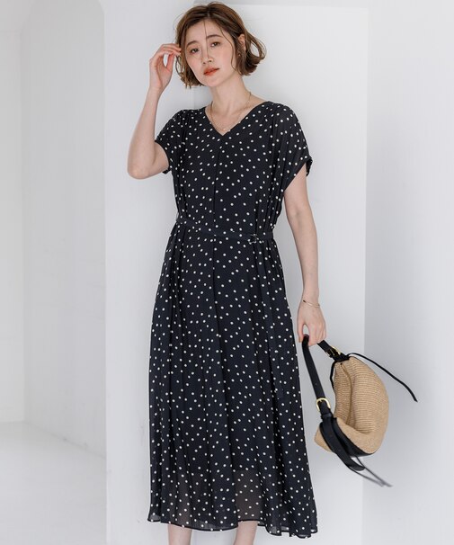 【WEB&一部店舗限定】ドット フレアワンピース