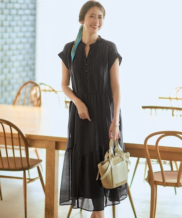 【WEB&一部店舗限定】シアーワッシャー レース ワンピース