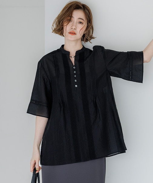 【WEB&一部店舗限定】はしごレース シアー トップス