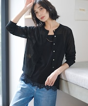 【WEB&一部店舗限定カラーあり】シアードット クルーネック カーディガン