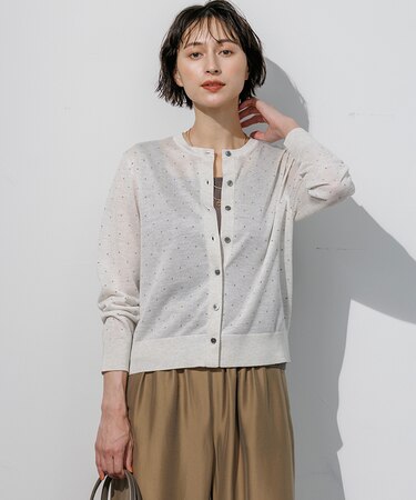 【WEB&一部店舗限定カラーあり】シアードット クルーネック カーディガン