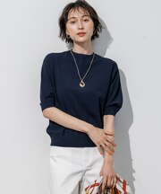【CLASSY.掲載】セミマットフリゼ リラクシー ニット Tシャツ