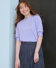 【CLASSY.掲載】セミマットフリゼ リラクシー ニット Tシャツ