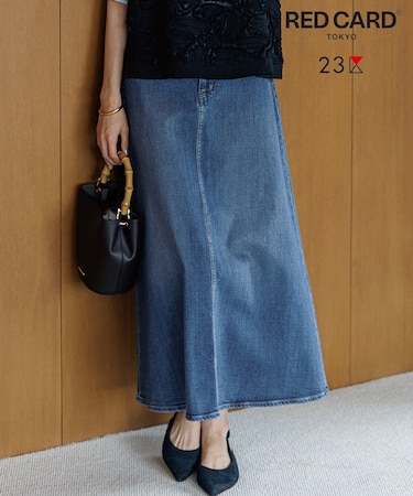 【RED CARD TOKYO×23区】ストレッチ デニムフレアスカート