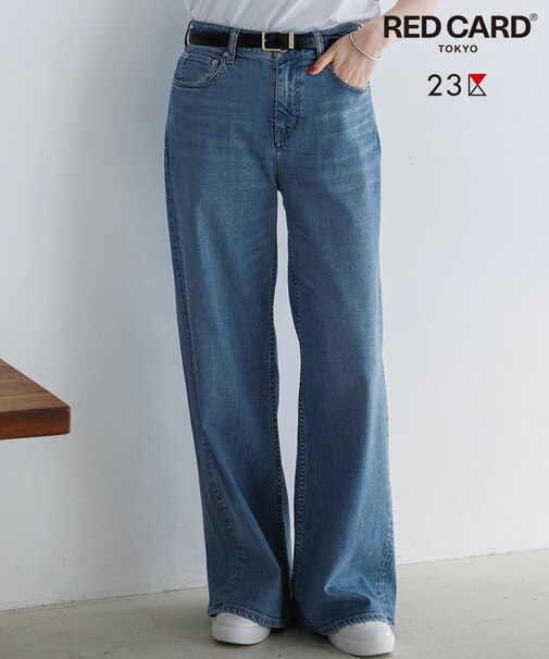 【RED CARD TOKYO×23区】ストレッチ デニムワイドパンツ