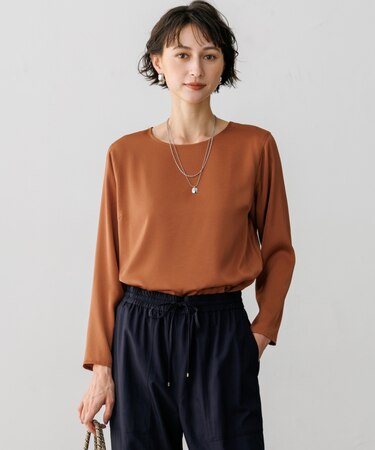 サテン ロングスリーブ Tシャツ