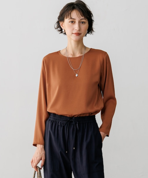 サテン ロングスリーブ Tシャツ
