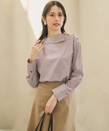 【見上愛さん着用】CANCLINI  ボートネックデザイン ブラウス
