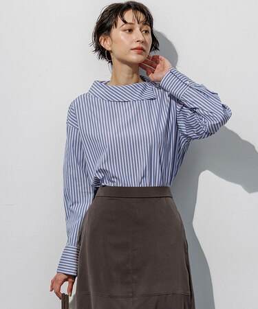 【見上愛さん着用】CANCLINI  ボートネックデザイン ブラウス