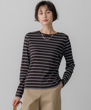 マルチボーダーフライス ロング Tシャツ