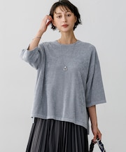 【SLOW/一部店舗限定】マットベロア ニットプルオーバー