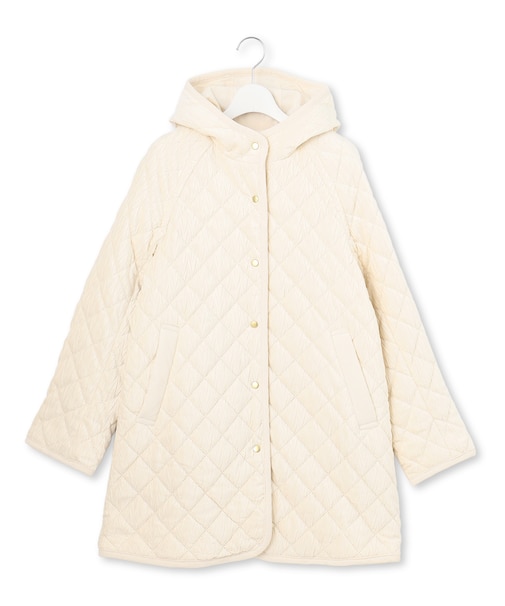 ベロアキルトフーディコート