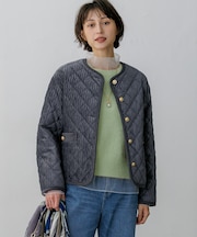 ベロアキルト ノーカラージャケット