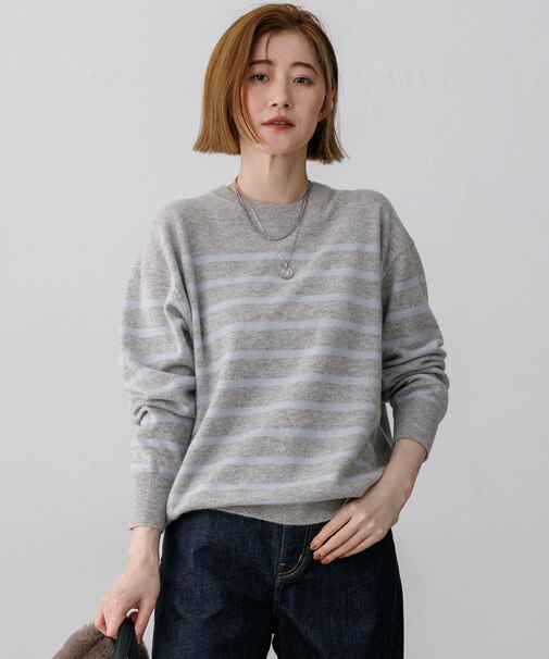 【見上愛さん着用】ピュアカシミヤ クルーネック ニット