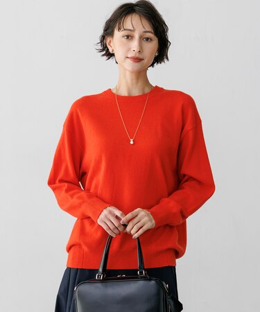 【見上愛さん着用】ピュアカシミヤ クルーネック ニット