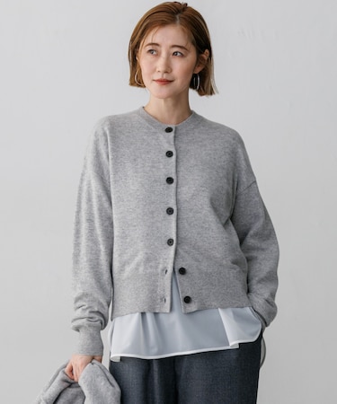 【見上愛さん着用】ピュアカシミヤ クルーネック カーディガン
