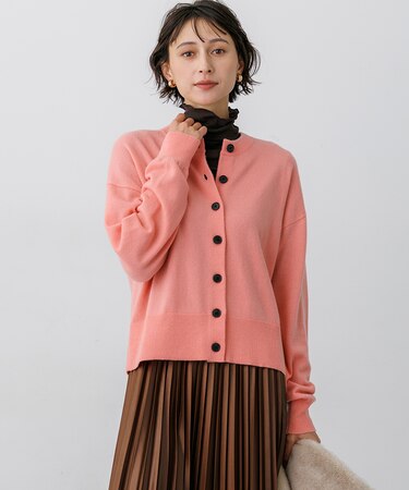 【見上愛さん着用】ピュアカシミヤ クルーネック カーディガン