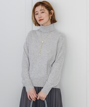 【一部予約/見上愛さん着用】ピュアカシミヤ タートルネック ニット