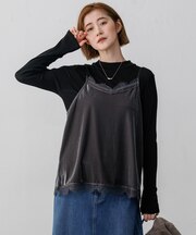 【一部予約】ベロアキャミ ツインセット トップス