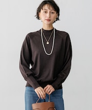 【一部予約】ウーステッドウール パフスリーブ ハイネック ニット
