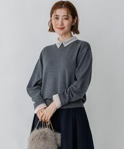 エンブロイダリー レースコンビ ニット