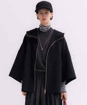 【一部予約/見上愛さん着用】ウールライトリバー フーディ ポンチョコート