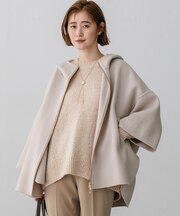 【見上愛さん着用】ウールライトリバー フーディ ポンチョコート