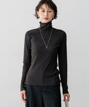 コットンシルク タートルネック カットソー