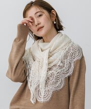 【LEE掲載】ウールカシミヤ レース ストール